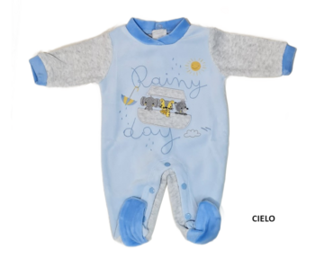 Tutina intera da neonato in morbida ciniglia BQ3247MA  Ellepi - CIAM Centro Ingrosso Abbigliamento